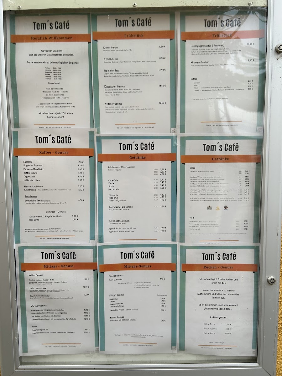Tom’s Café Photo Menu 1