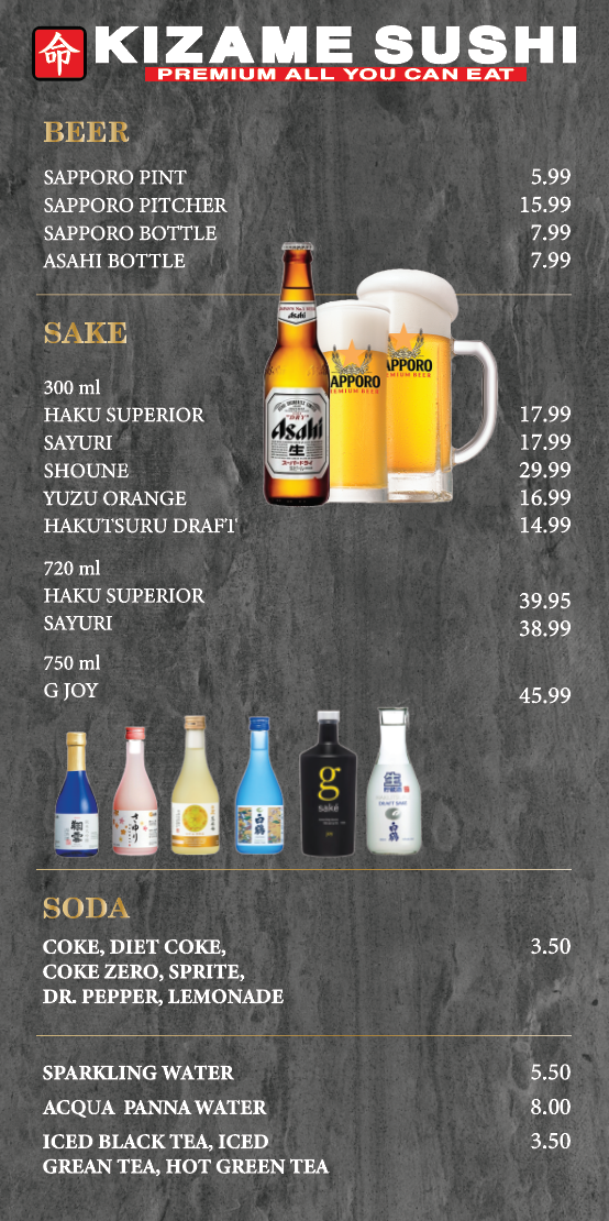 Kizame AYCE Sushi Photo Menu 3