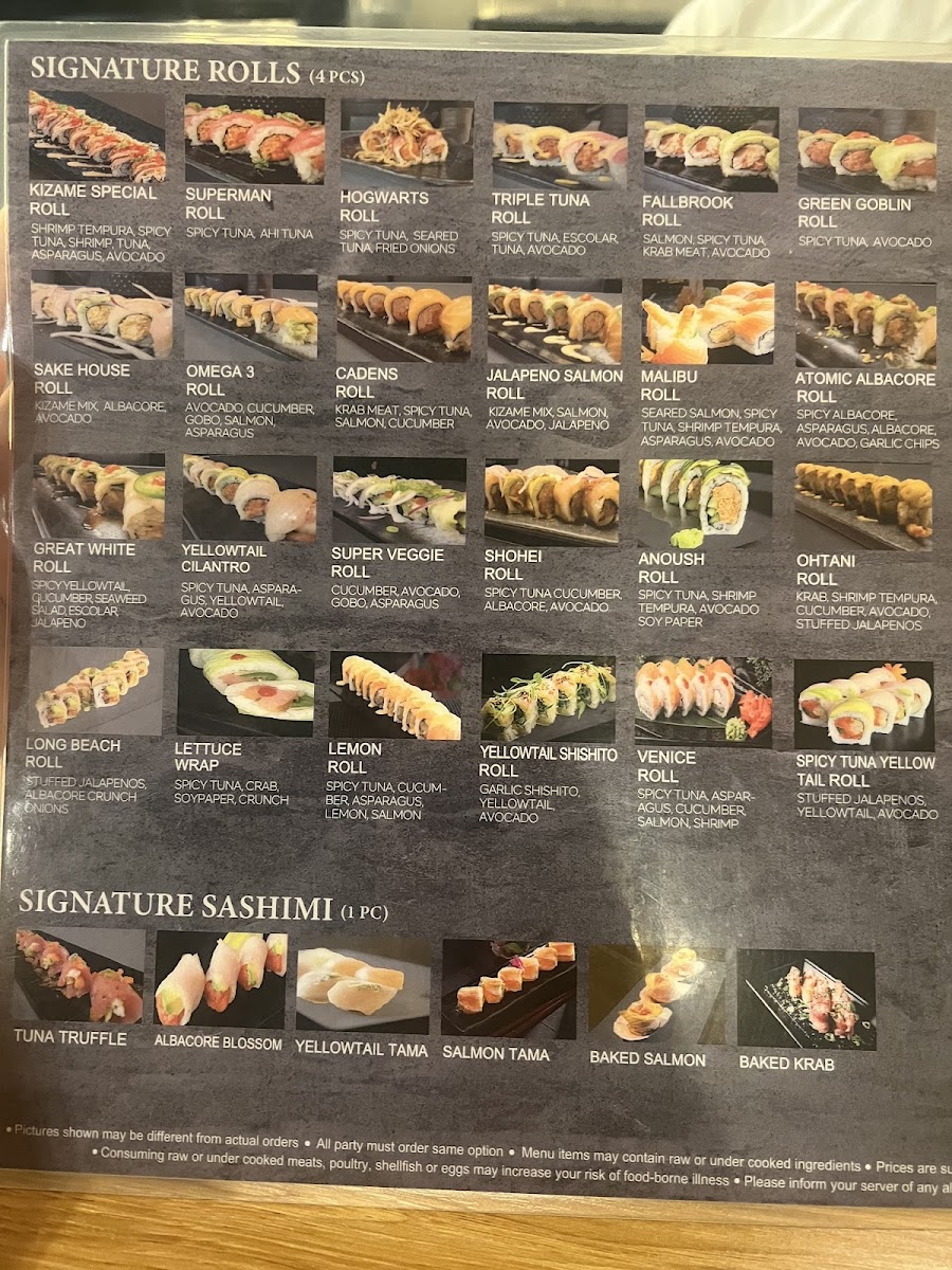 Kizame AYCE Sushi Photo Menu 9