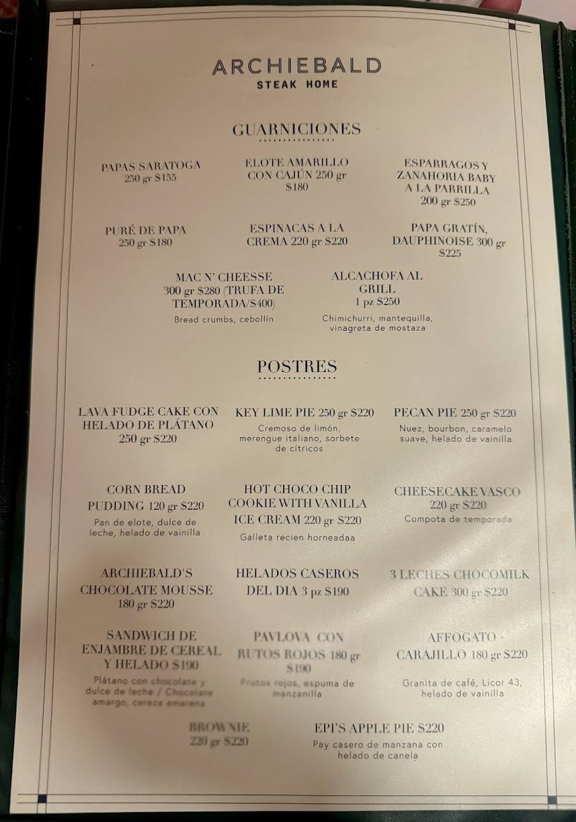 Archiebald Photo Menu 6