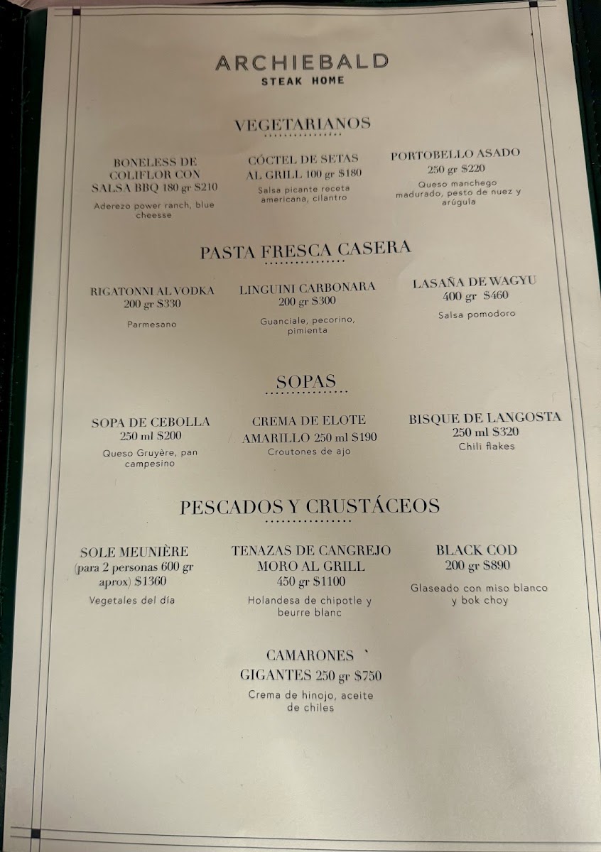 Archiebald Photo Menu 8