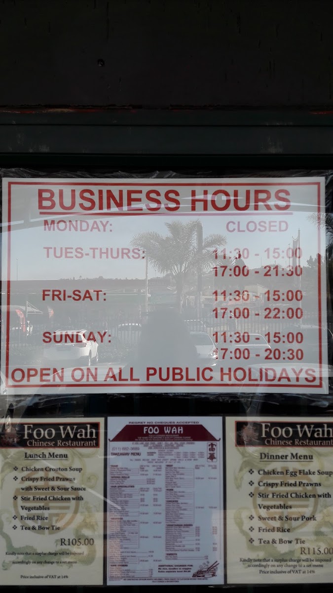Foo Wah Chinese Restaurant & Take Away Photo Menu 5