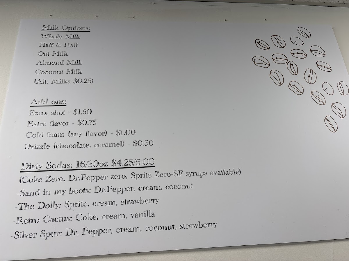 Vintage Saddle Coffee Co. Photo Menu 1