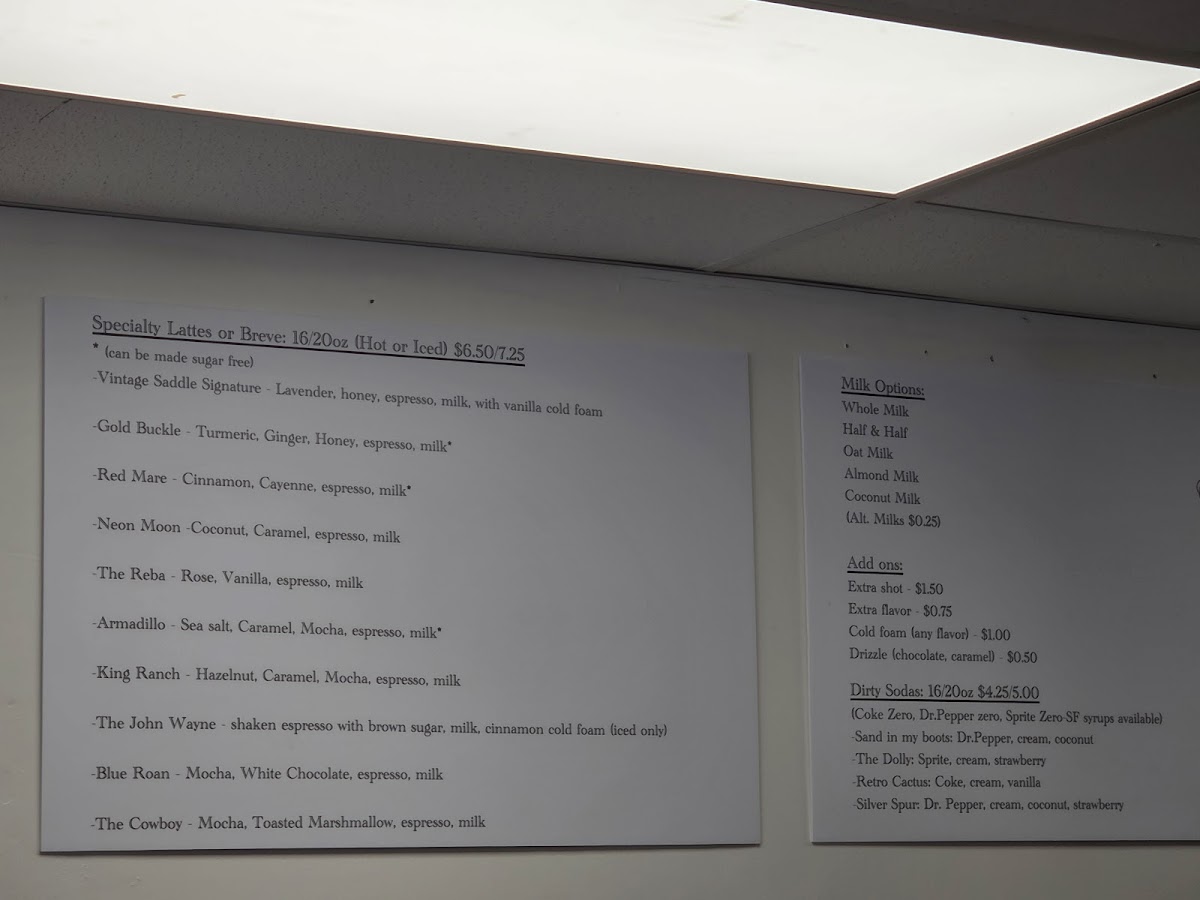 Vintage Saddle Coffee Co. Photo Menu 4