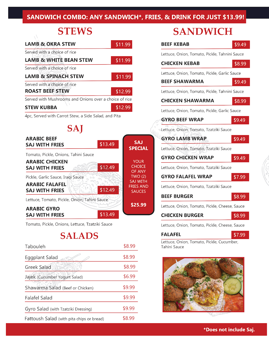 Baghdad Restaurant Westvale Plaza Photo Menu 1