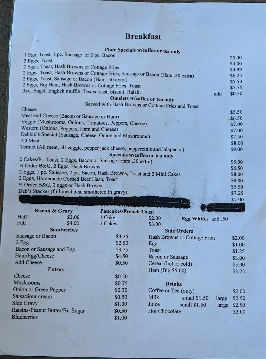 Debbie's Diner Photo Menu 10