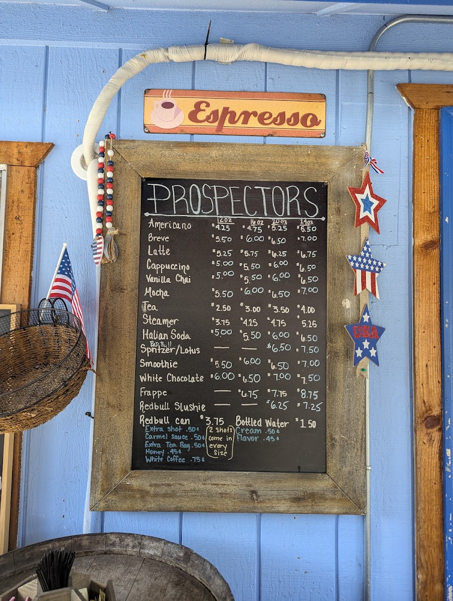 Prospectors Country Coffee Marblemount Photo Menu 3