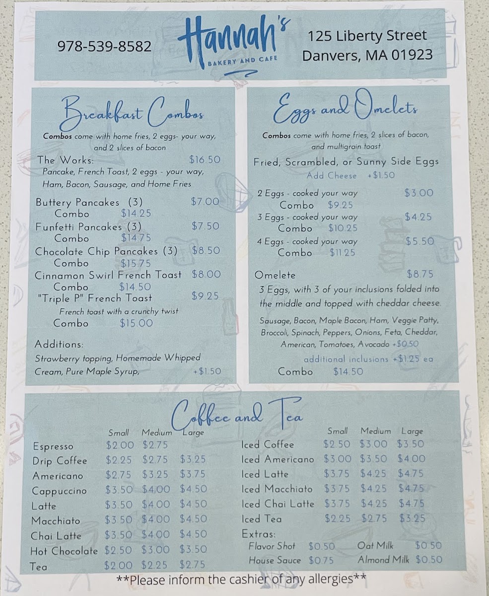 Hannah’s Bistro Photo Menu 3