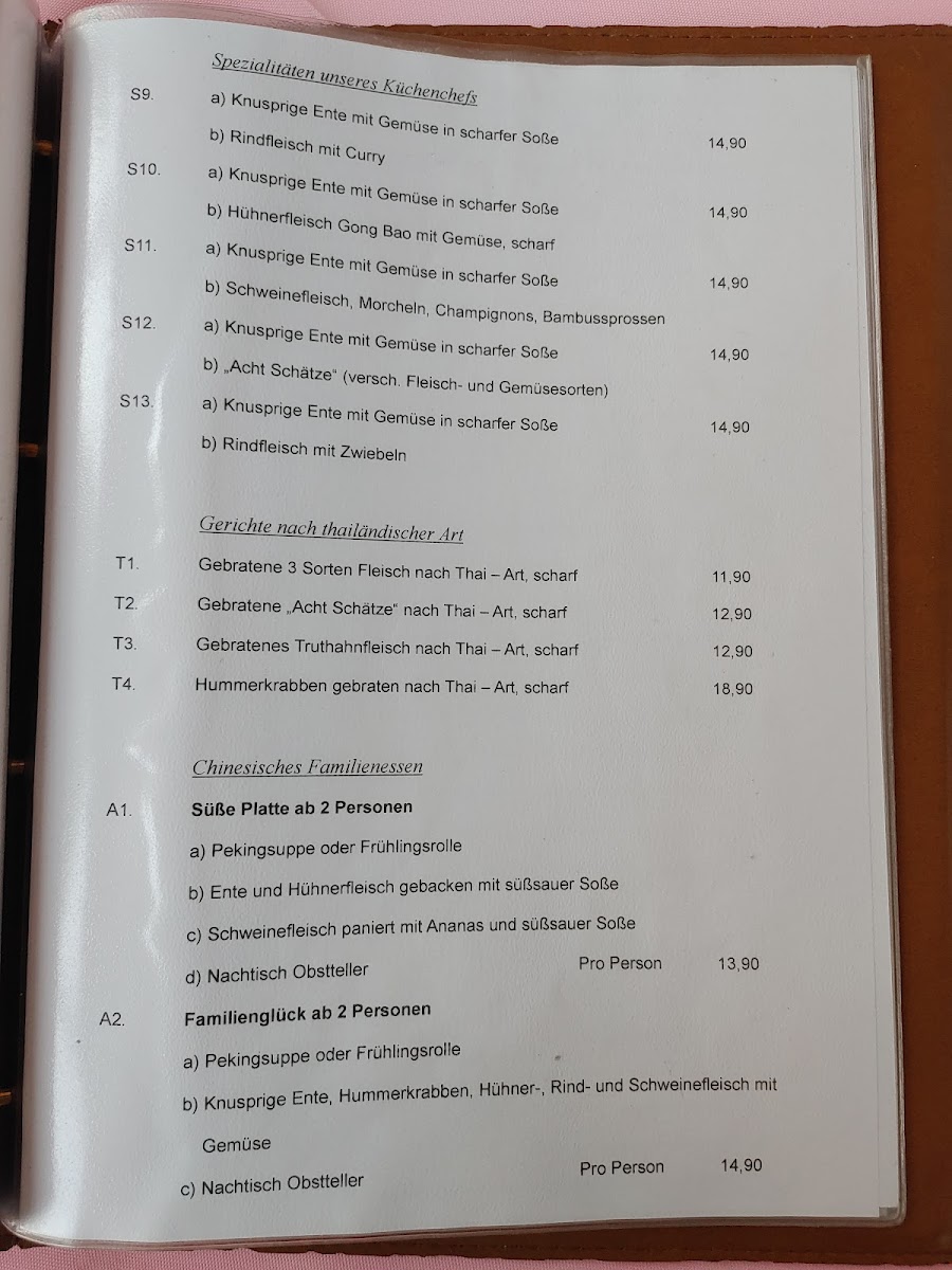 China-Restaurant Sonnengarten Photo Menu 10