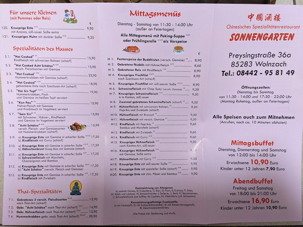 China-Restaurant Sonnengarten Photo Menu 3
