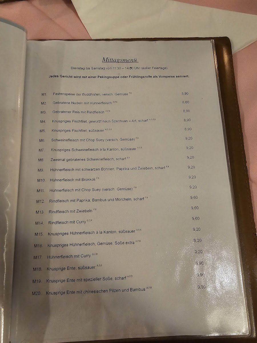 China-Restaurant Sonnengarten Photo Menu 5