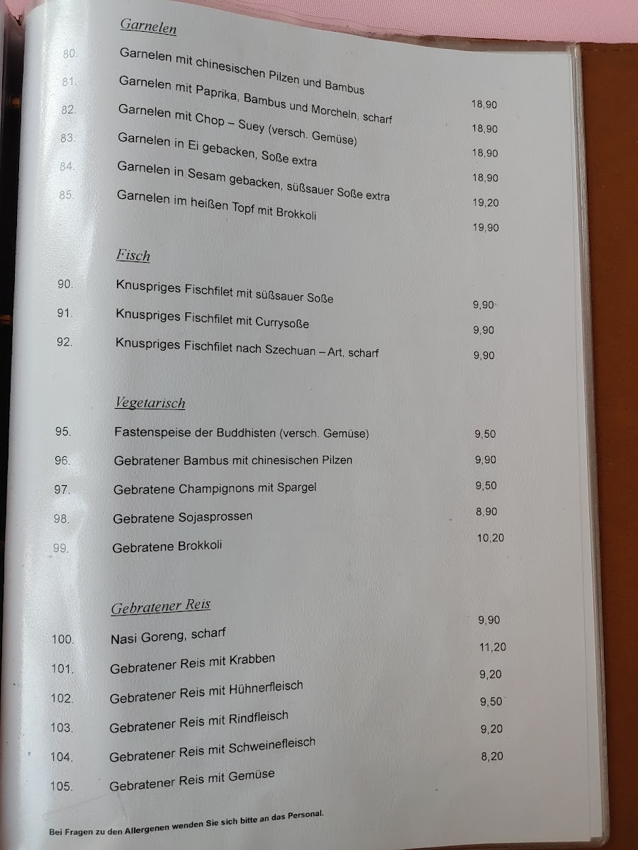 China-Restaurant Sonnengarten Photo Menu 9