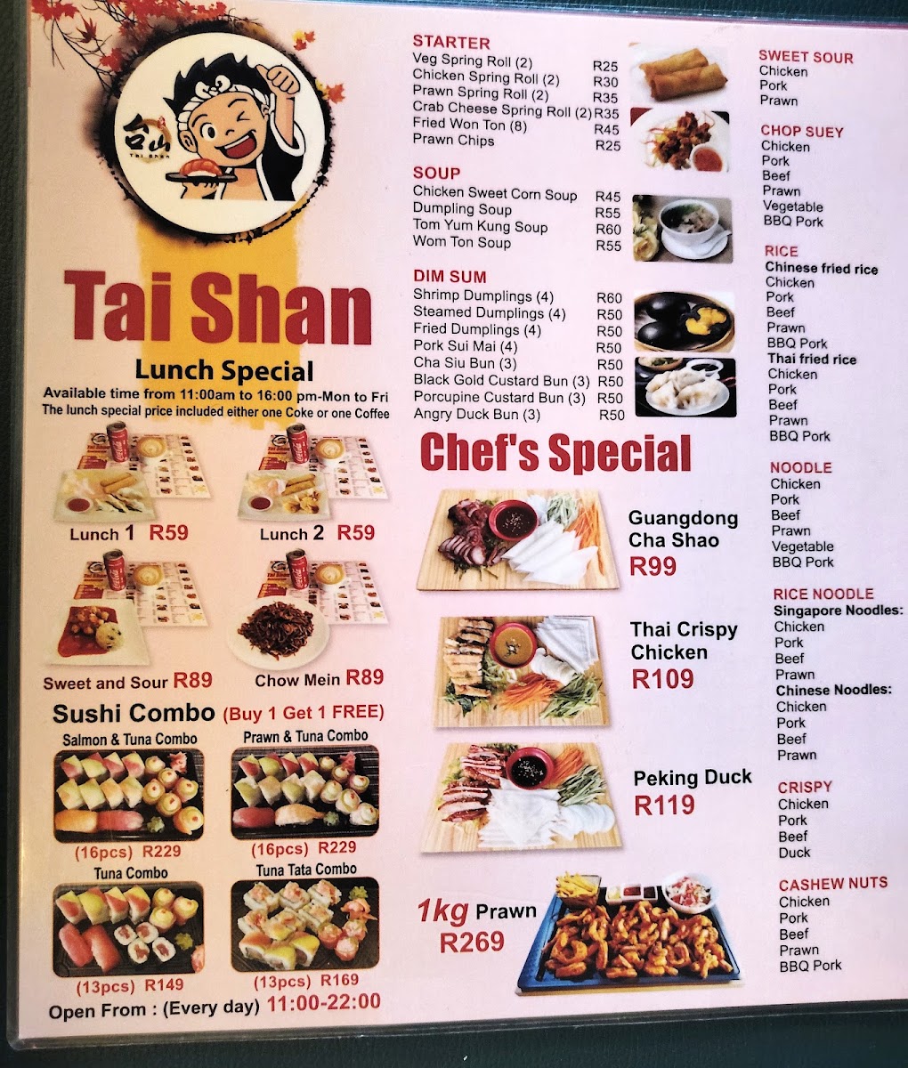 Taishan Restaurant Fairview Centre (Somerset West) Photo Menu 5