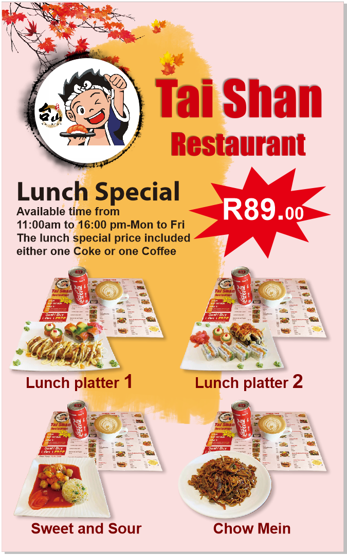 Taishan Restaurant Fairview Centre (Somerset West) Photo Menu 7