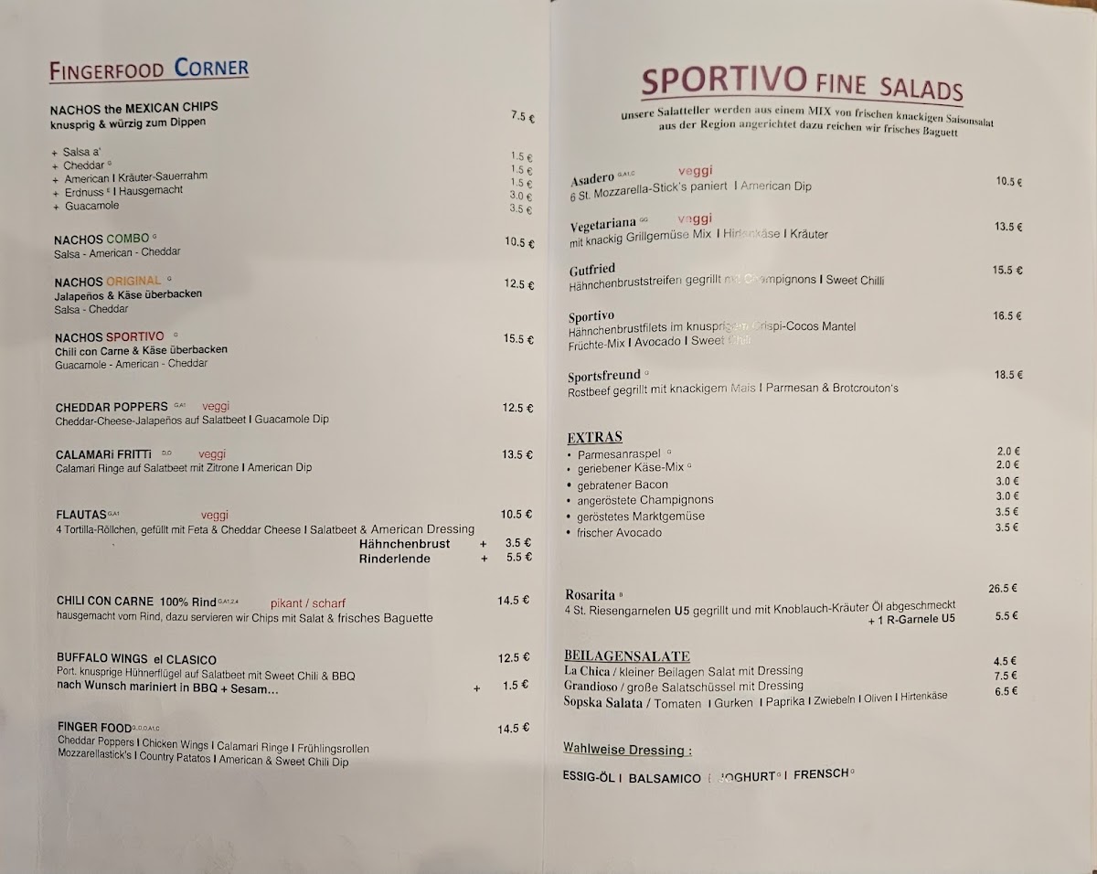 Sportivo Restaurant Photo Menu 1