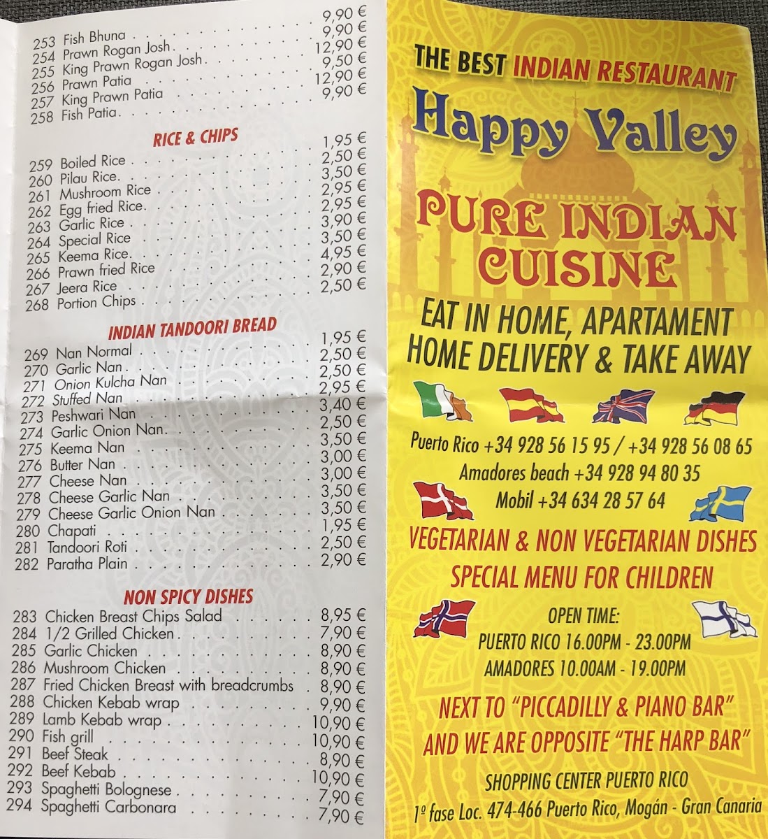 Happy Valley Indian Resturant Photo Menu 10