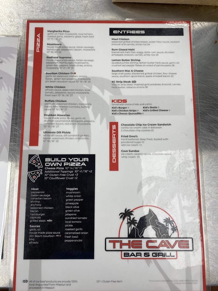 The Cave Bar & Grill Photo Menu 3