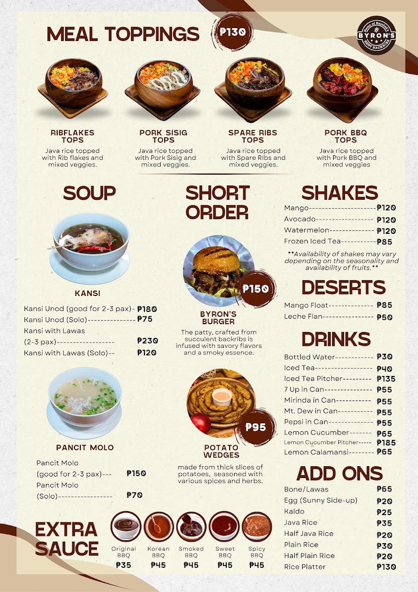 Byron's - Smallville Iloilo Photo Menu 1
