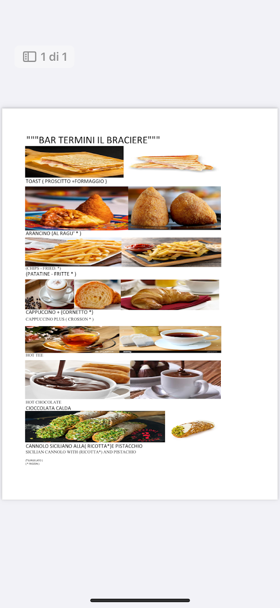 Trattoria Bar Termini IL Braciere Photo Menu 5