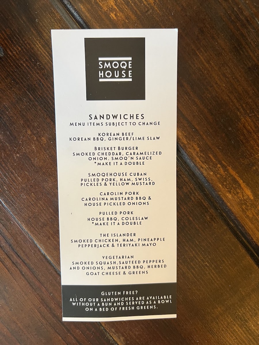 Smoqehouse Photo Menu 6