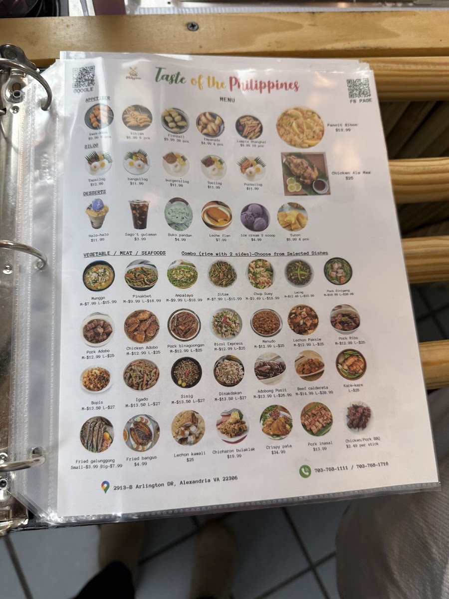 Taste of the Philippines Photo Menu 2