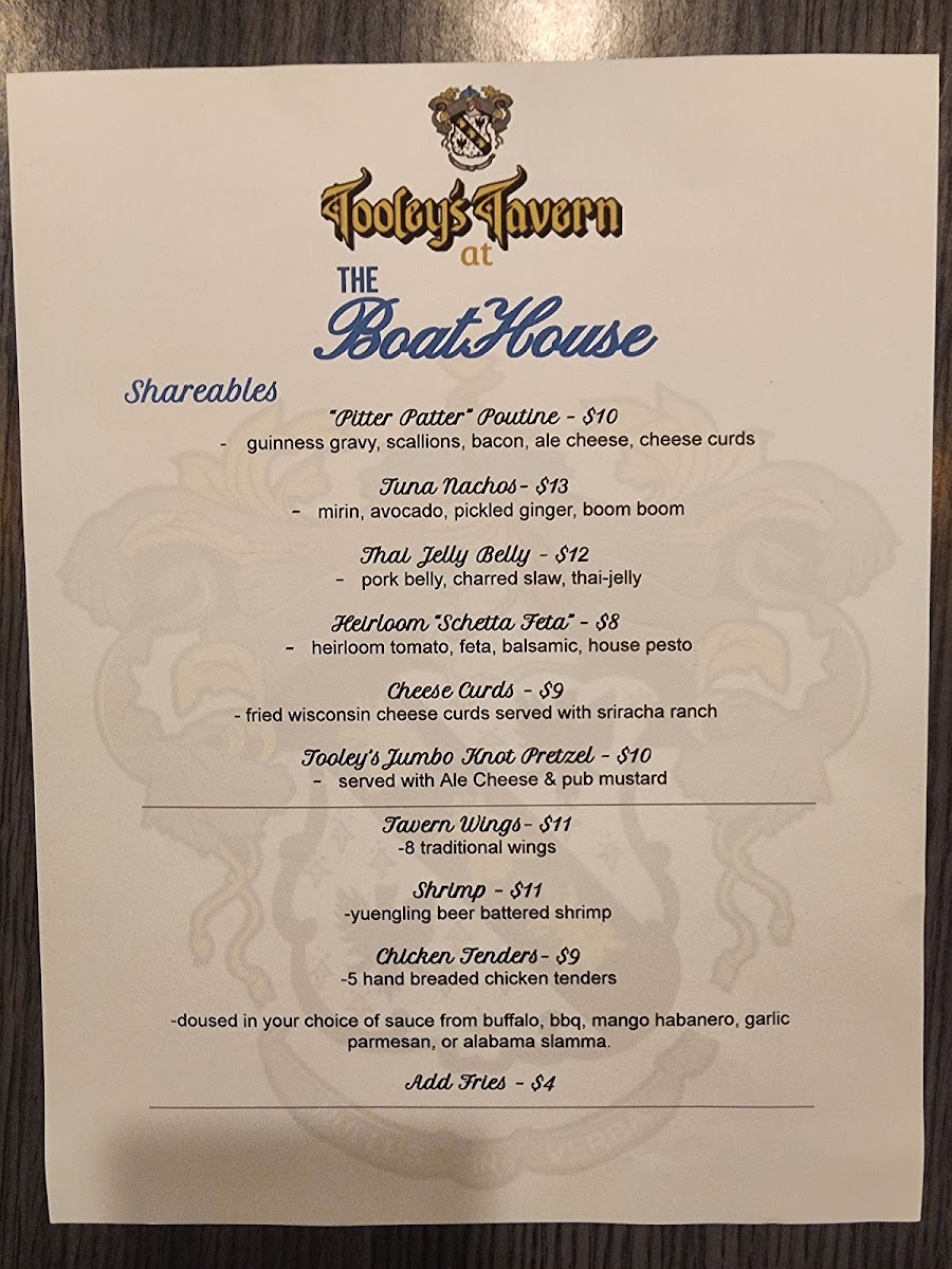 The Boathouse Photo Menu 4