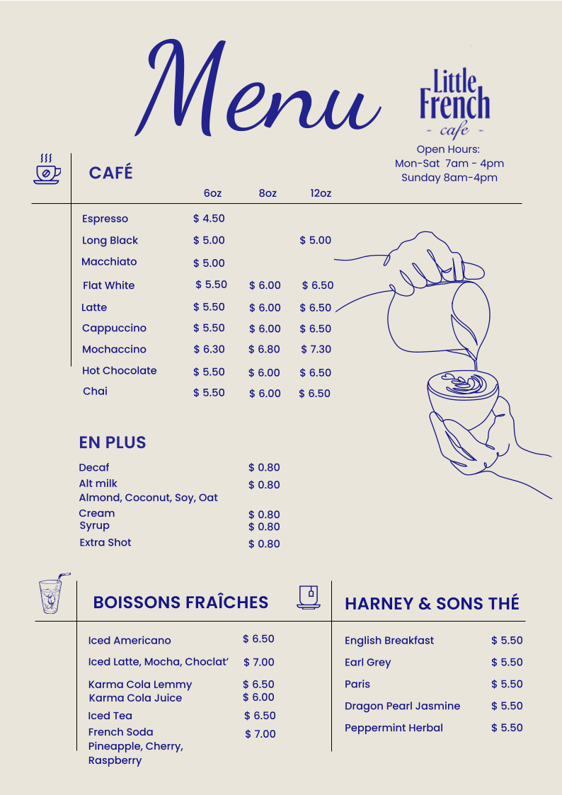Little French Cafe Mt Albert Photo Menu 2