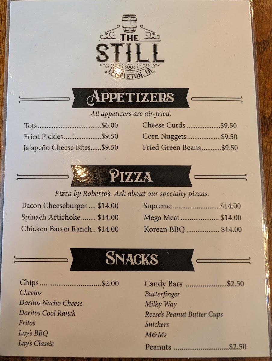 The Still Bar & Grill Photo Menu 1