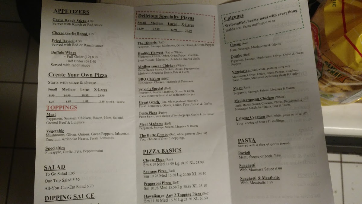 Sylvio's Pizzeria & Deli Photo Menu 2