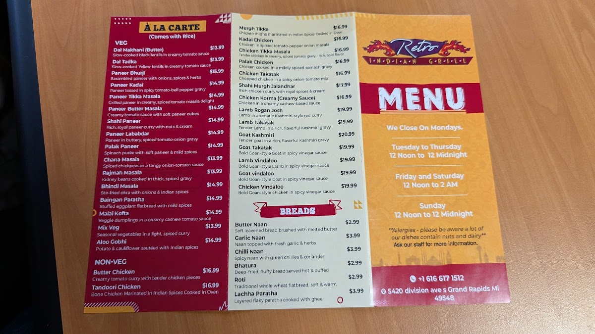 Retro Indian Grill Photo Menu 10