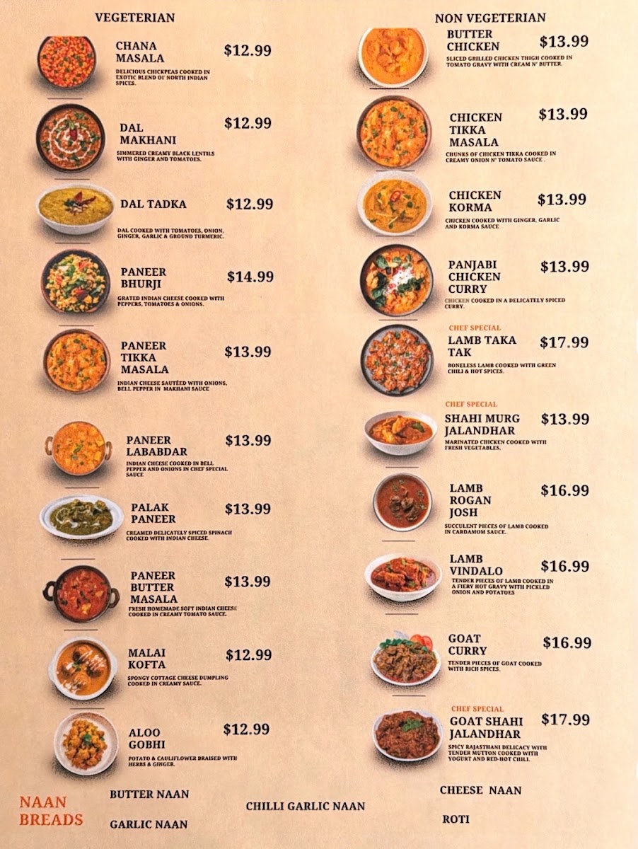 Retro Indian Grill Photo Menu 2
