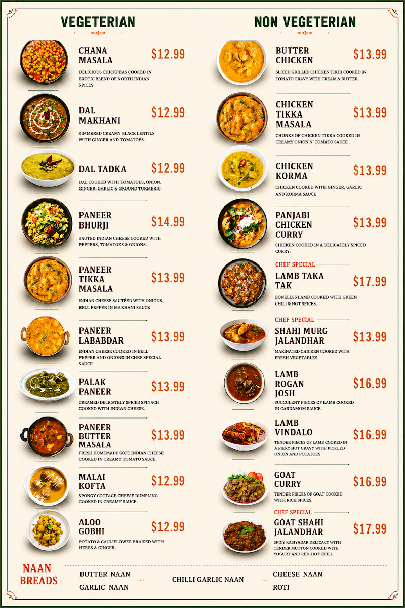 Retro Indian Grill Photo Menu 3