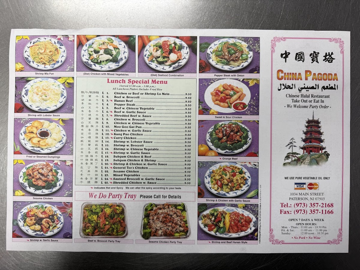 China Pagoda Halal Restaurant Photo Menu 1