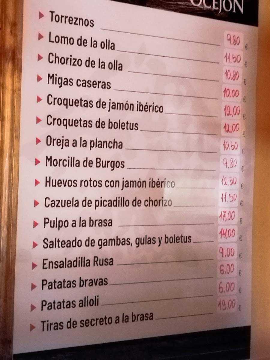 Restaurante Posada del Ocejon Photo Menu 2