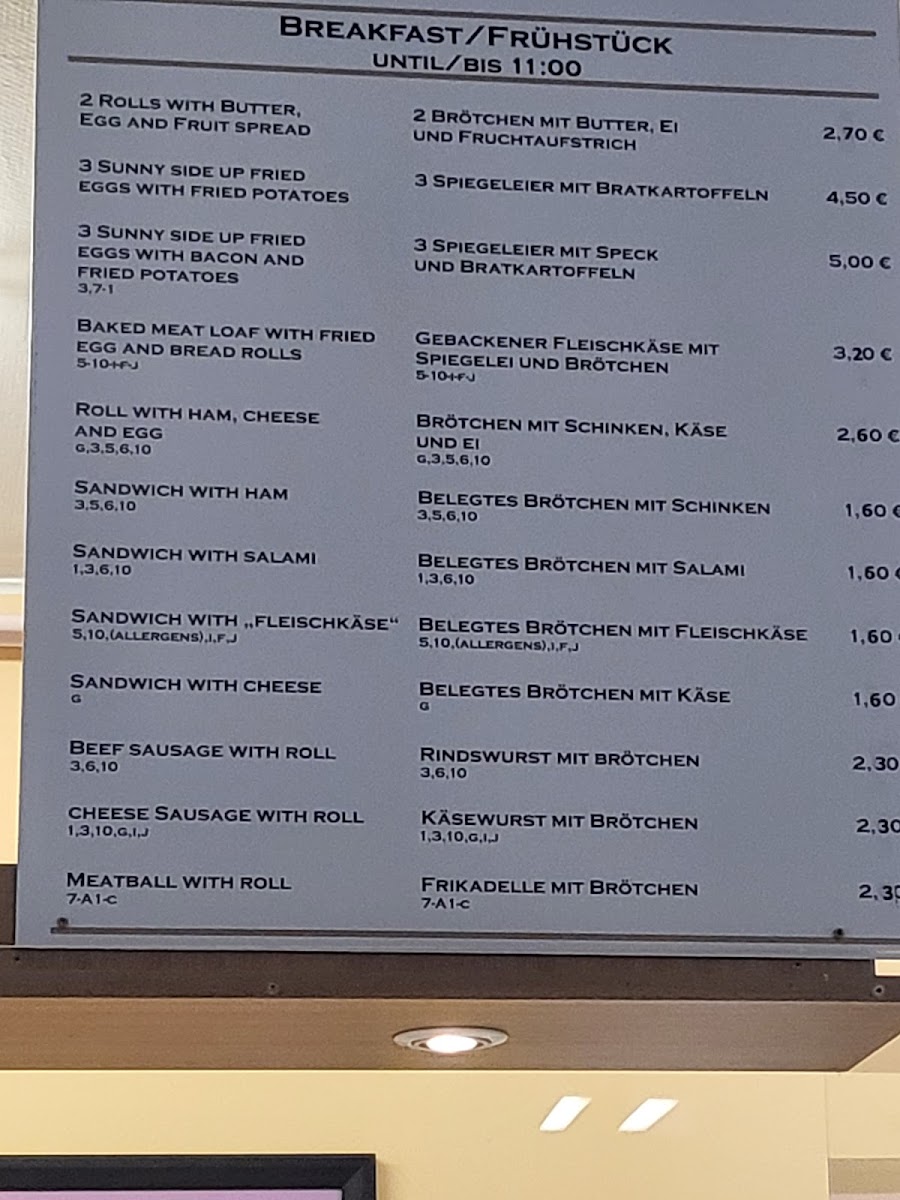 German Canteen Photo Menu 5