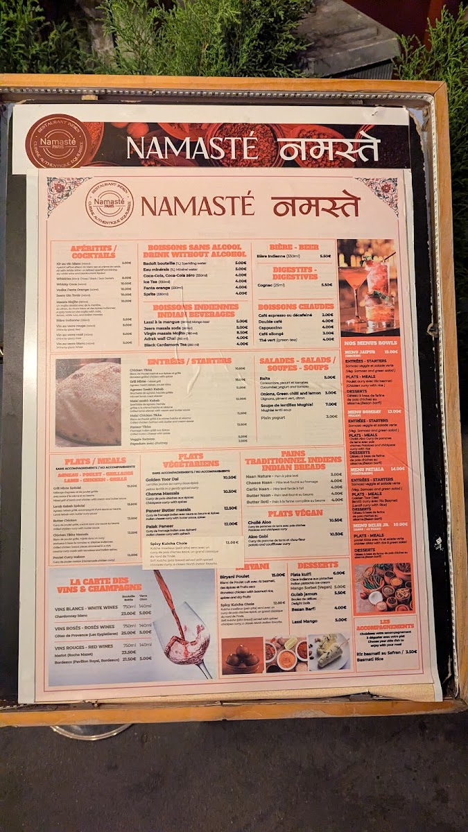 Namaste Paris Photo Menu 5