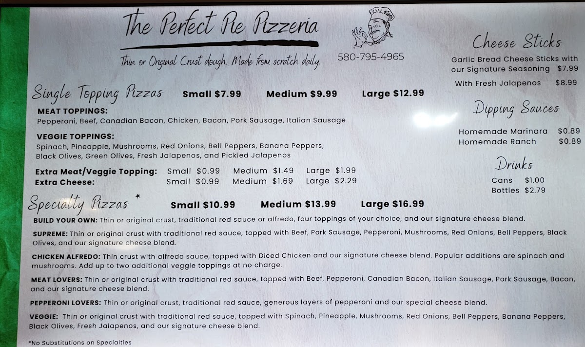 The Perfect Pie Pizzeria Photo Menu 1