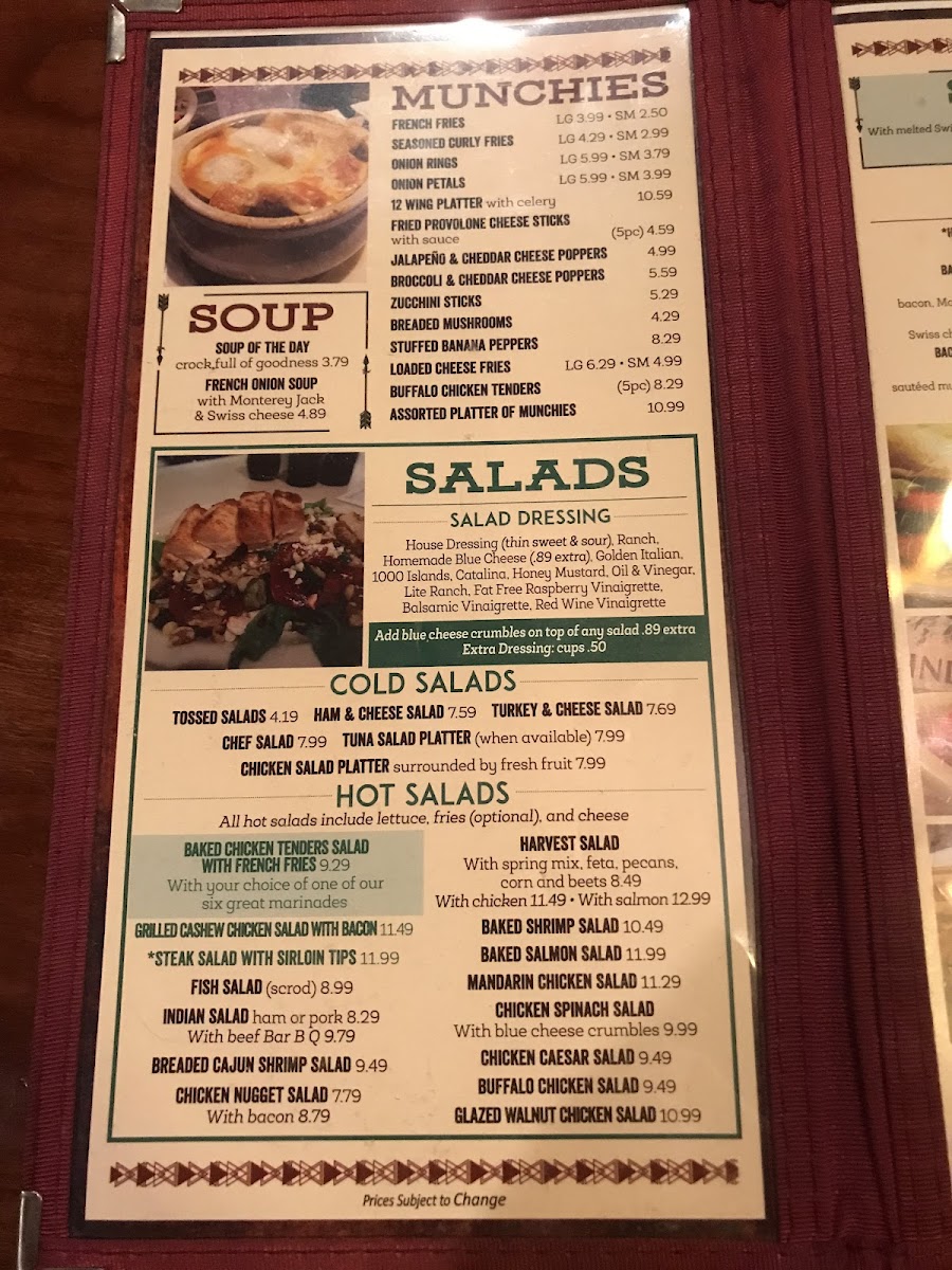 Wooden Angel Restaurant Photo Menu 3