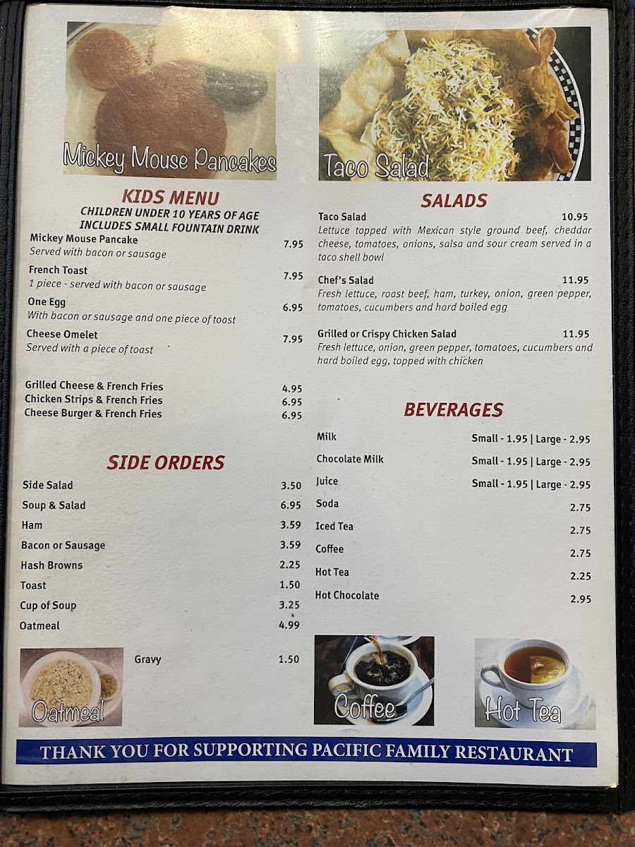 Pacific Family Restaurant Photo Menu 8