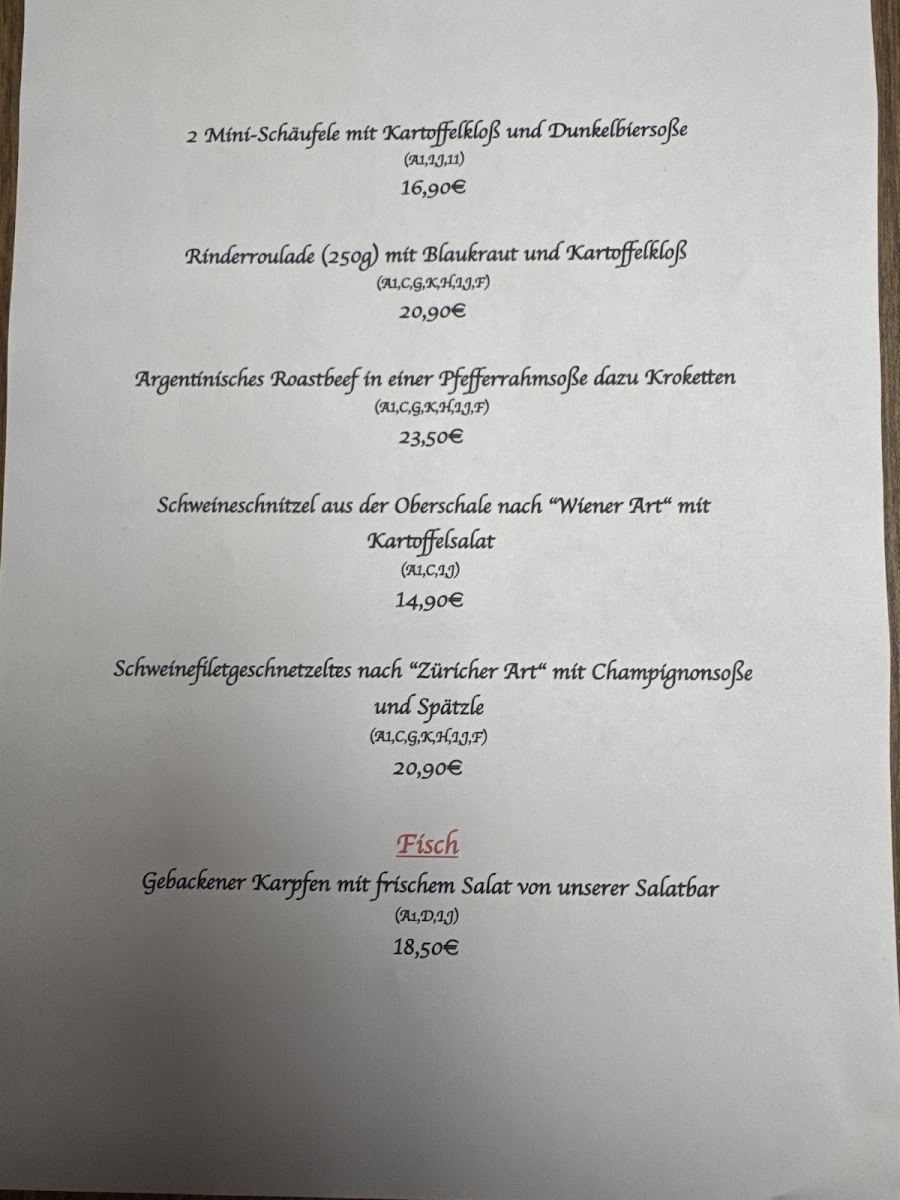Zum Falkenheim Photo Menu 1