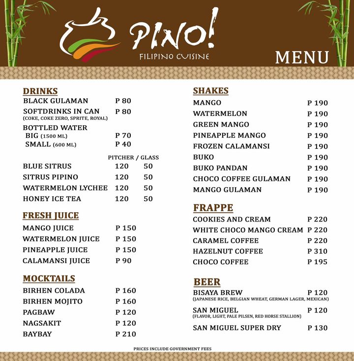 Pino Talamban Photo Menu 1