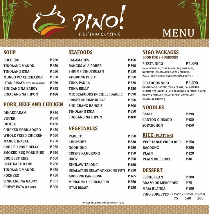 Pino Talamban Photo Menu 2