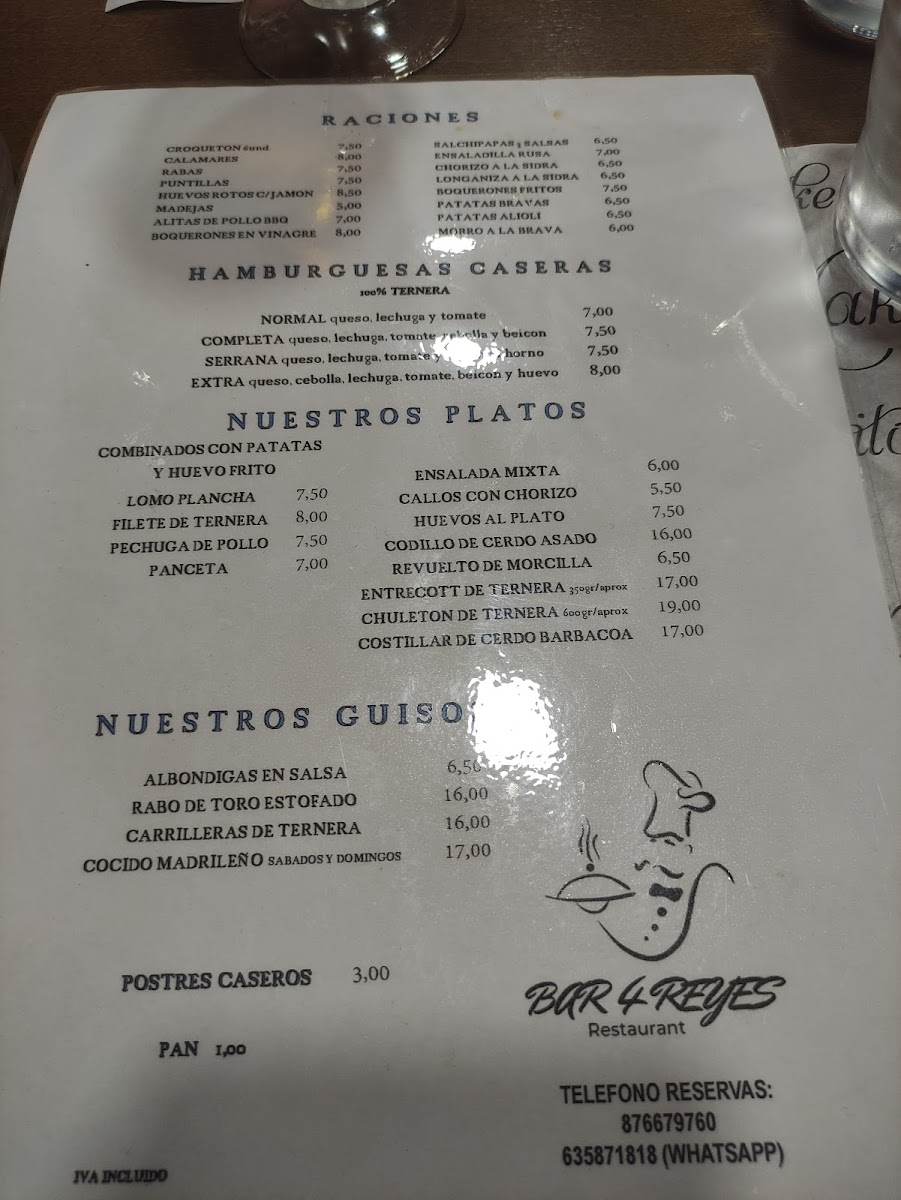 Bar 4 Reyes Photo Menu 3