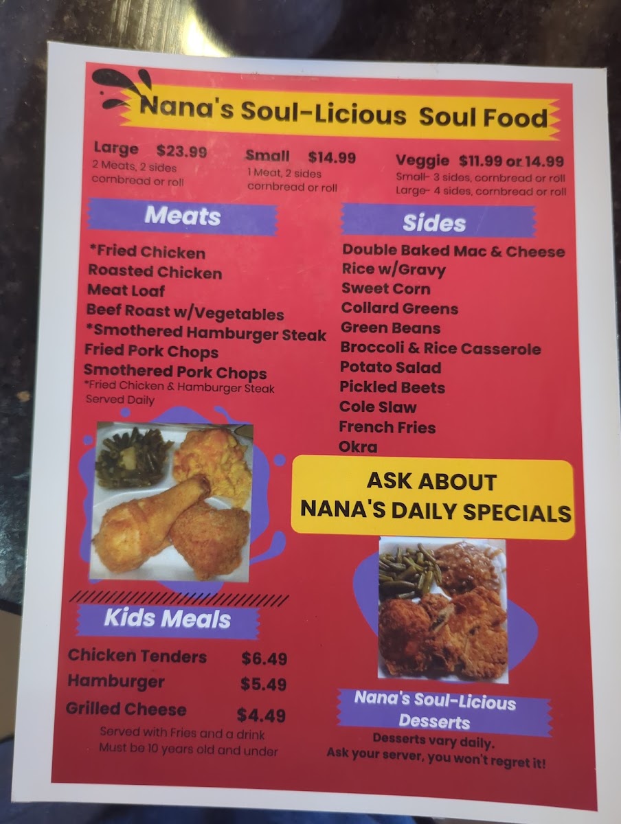 Nana’s Soul-licious Photo Menu 2
