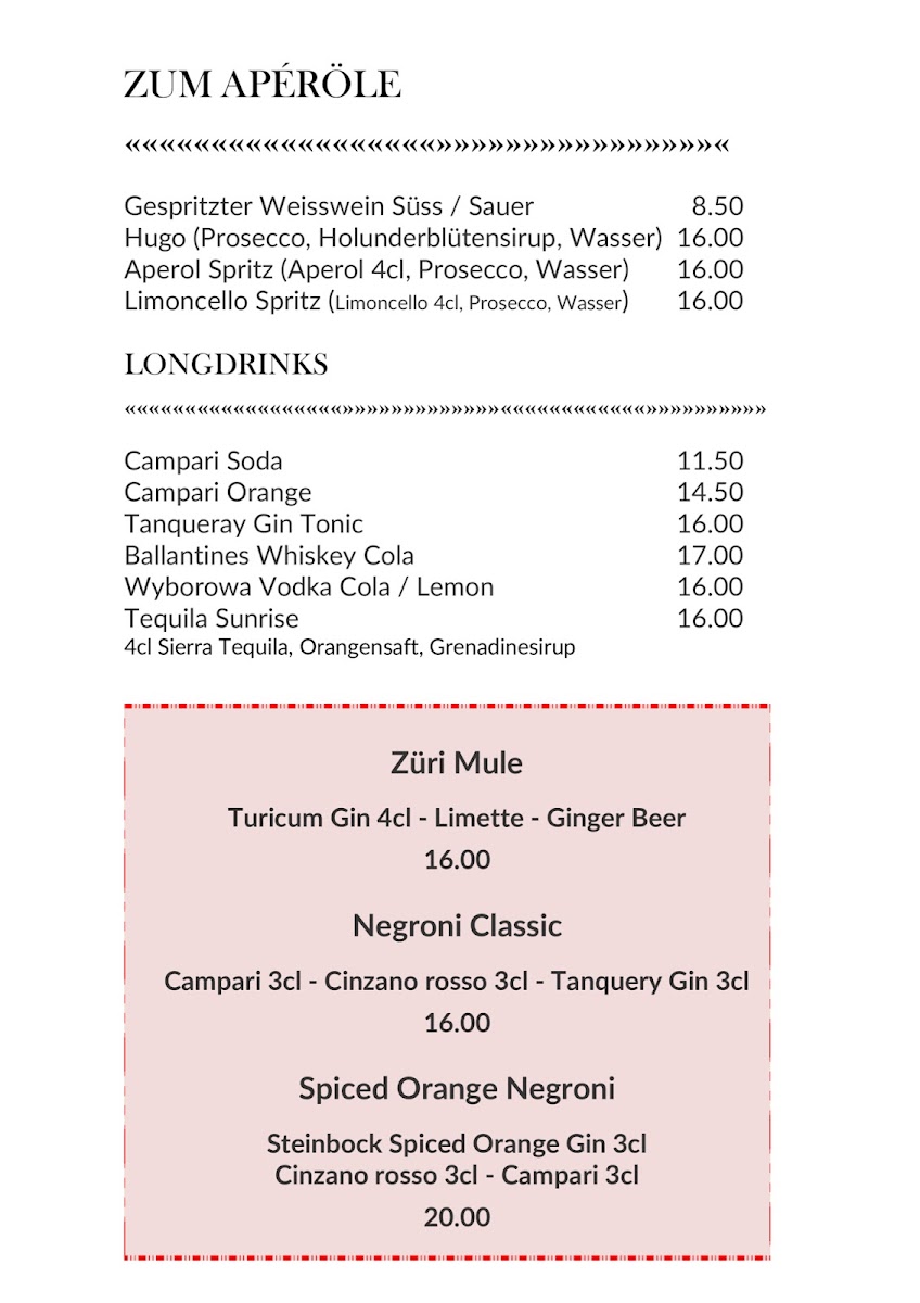 Zunfthaus zur Zimmerleuten Photo Menu 1
