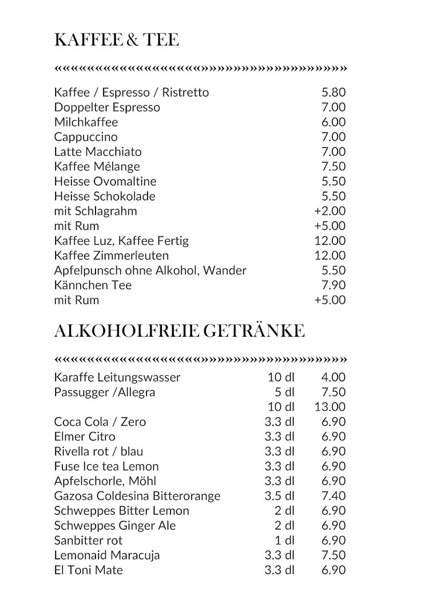 Zunfthaus zur Zimmerleuten Photo Menu 2