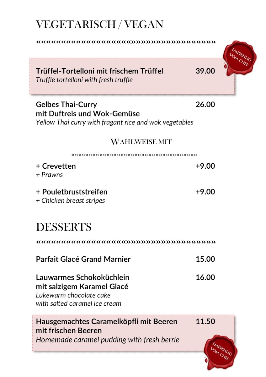 Zunfthaus zur Zimmerleuten Photo Menu 6