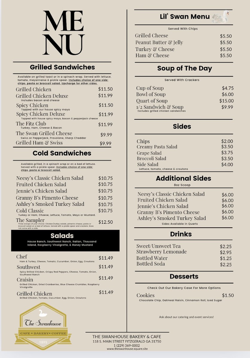 The Swanhouse Bakery and Cafe Photo Menu 1