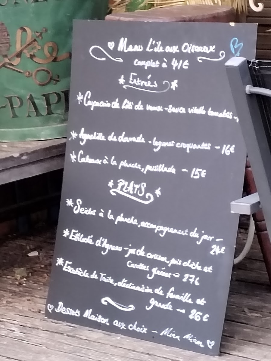 Restaurant L'Île aux Oiseaux Photo Menu 1