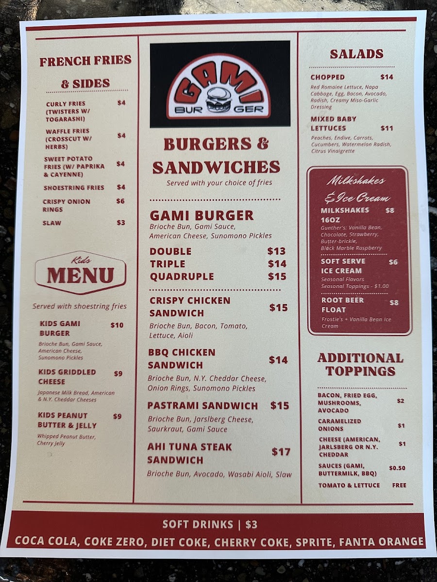 Gami Burger Photo Menu 4
